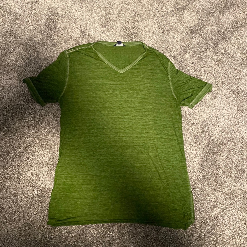 Green V neck shirt